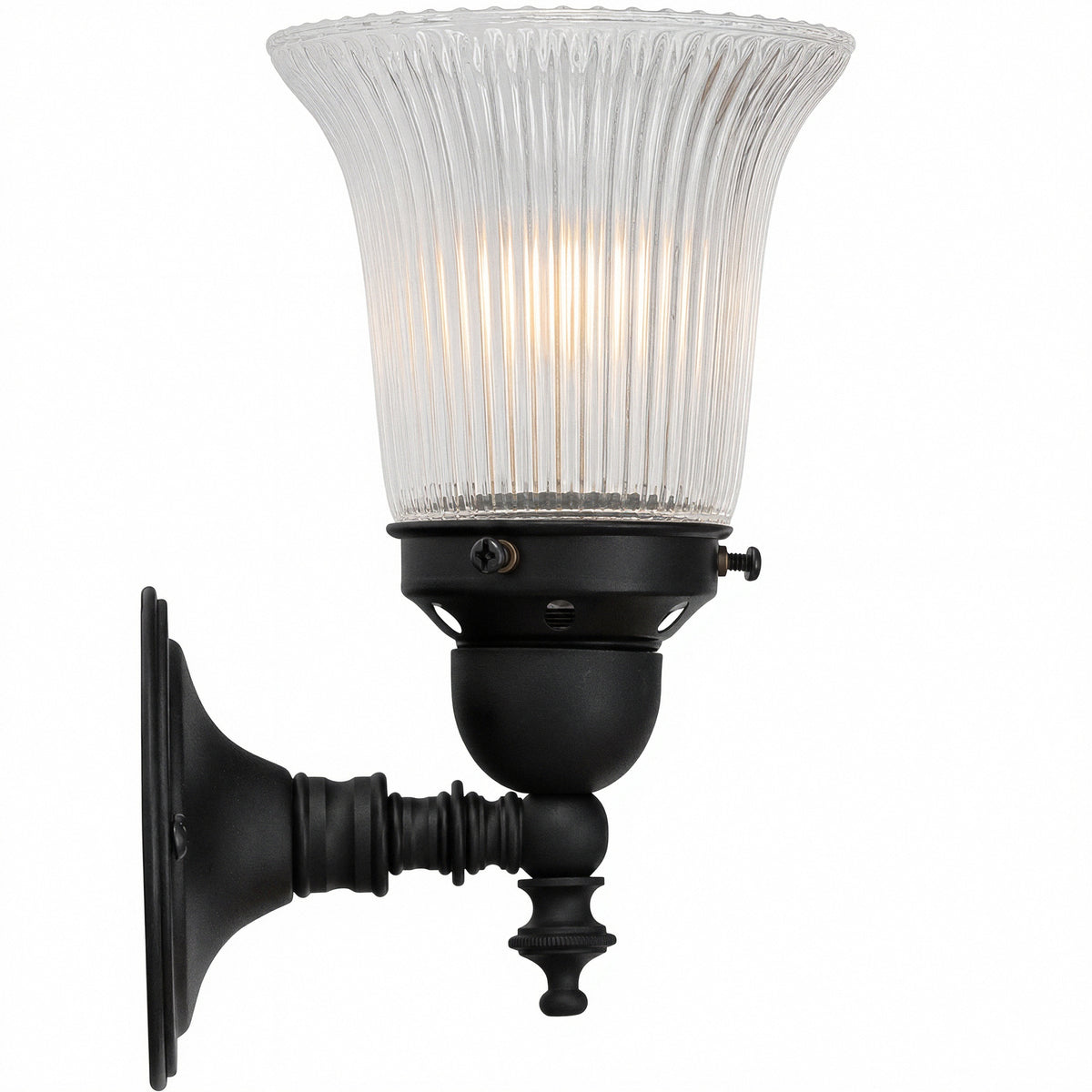 Koscina Wall Light with Zipper 23 Clear Shade, Patina