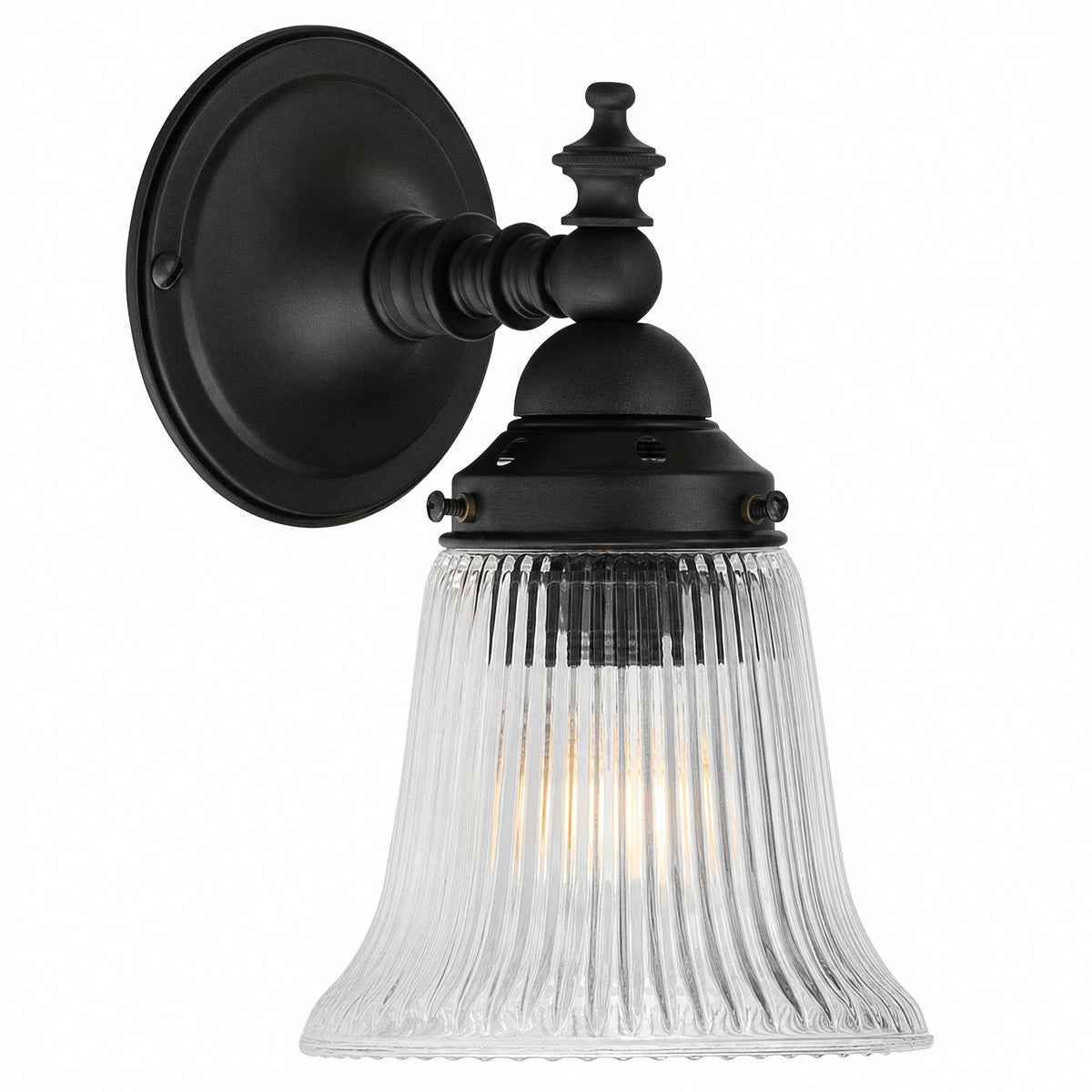Koscina Wall Light with Zipper 23 Clear Shade, Patina