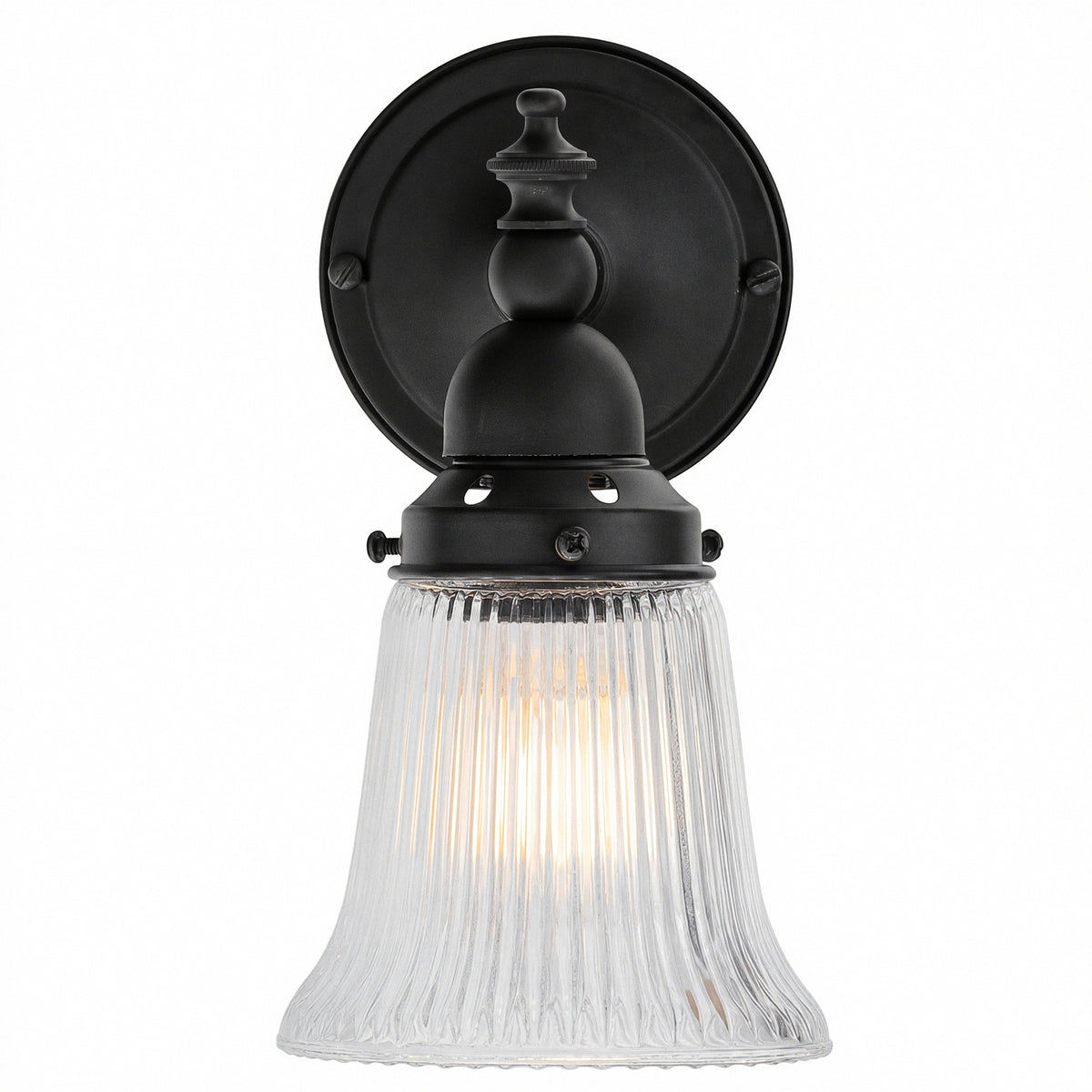 Koscina Wall Light with Zipper 23 Clear Shade, Patina