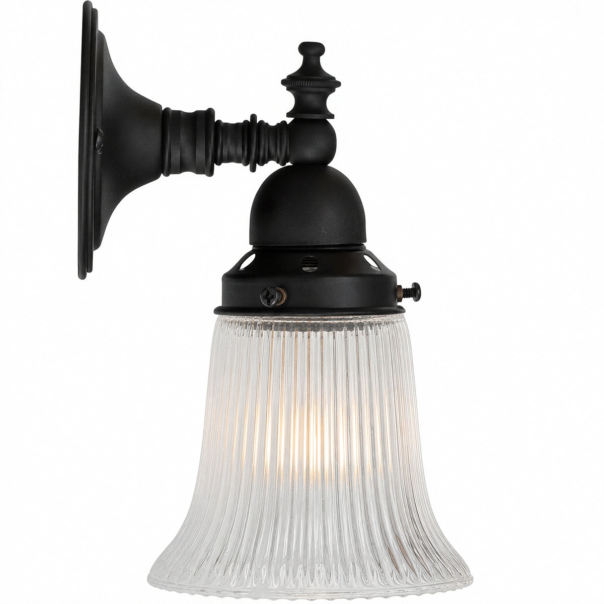 Koscina Wall Light with Zipper 23 Clear Shade, Patina