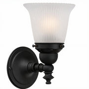 Koscina Wall Light with Zipper 23 Frost Shade, Patina