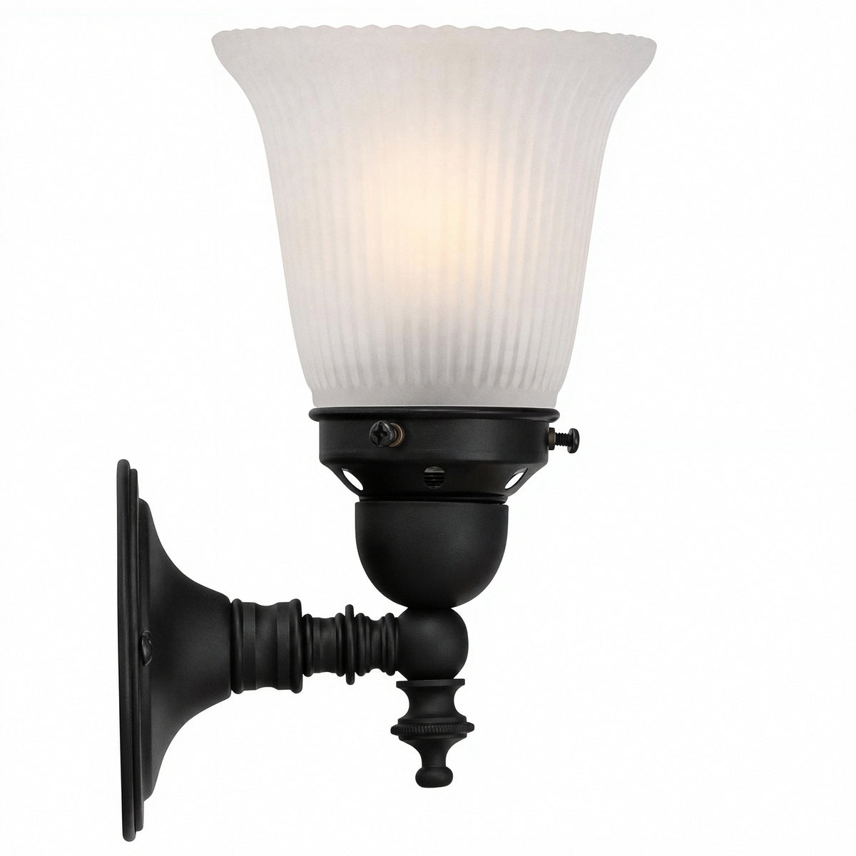 Koscina Wall Light with Zipper 23 Frost Shade, Patina