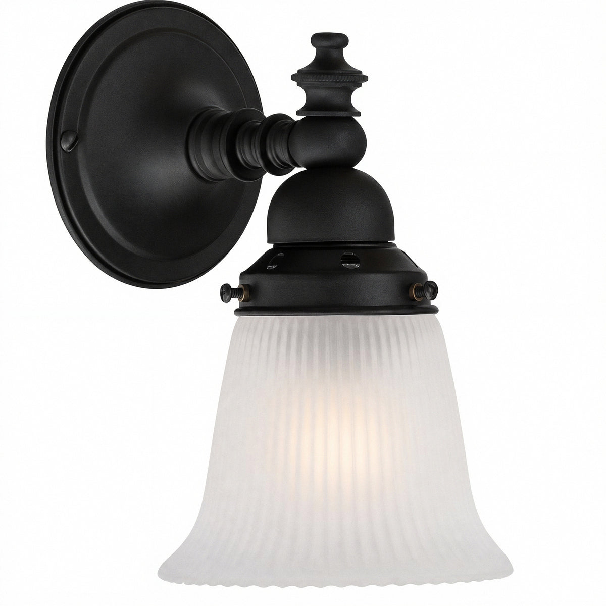 Koscina Wall Light with Zipper 23 Frost Shade, Patina