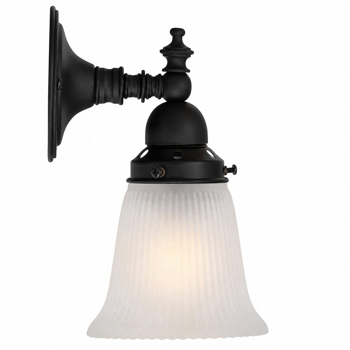 Koscina Wall Light with Zipper 23 Frost Shade, Patina