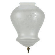 Cambridge Frost Etched Glass Shade 4 1/4" Fitter with Finial, Polished Brass