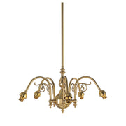 Victoriana 5 Light Pendant, Polished Brass Frame Only