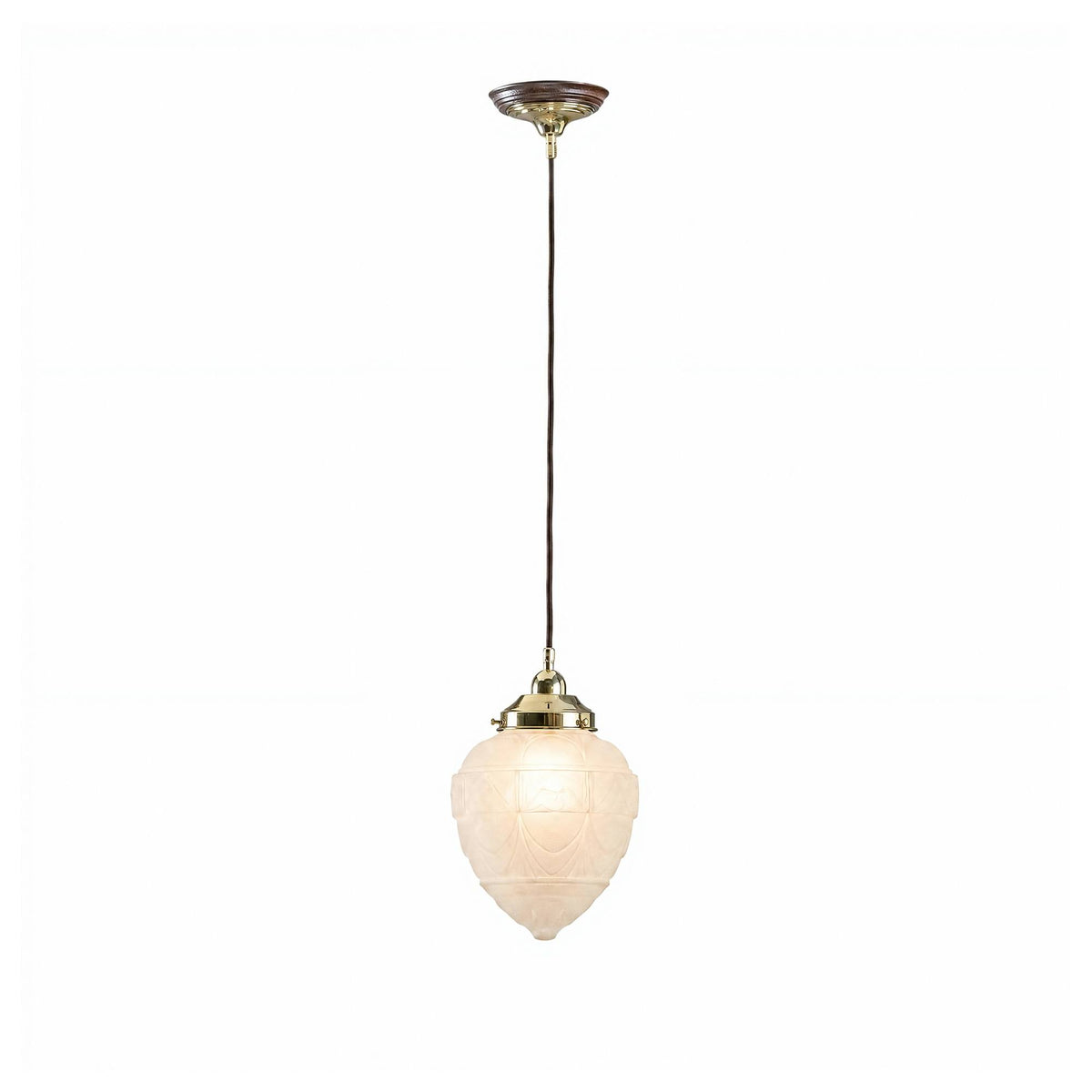 Asheville w Cloth Cord Suspension, Polished Brass