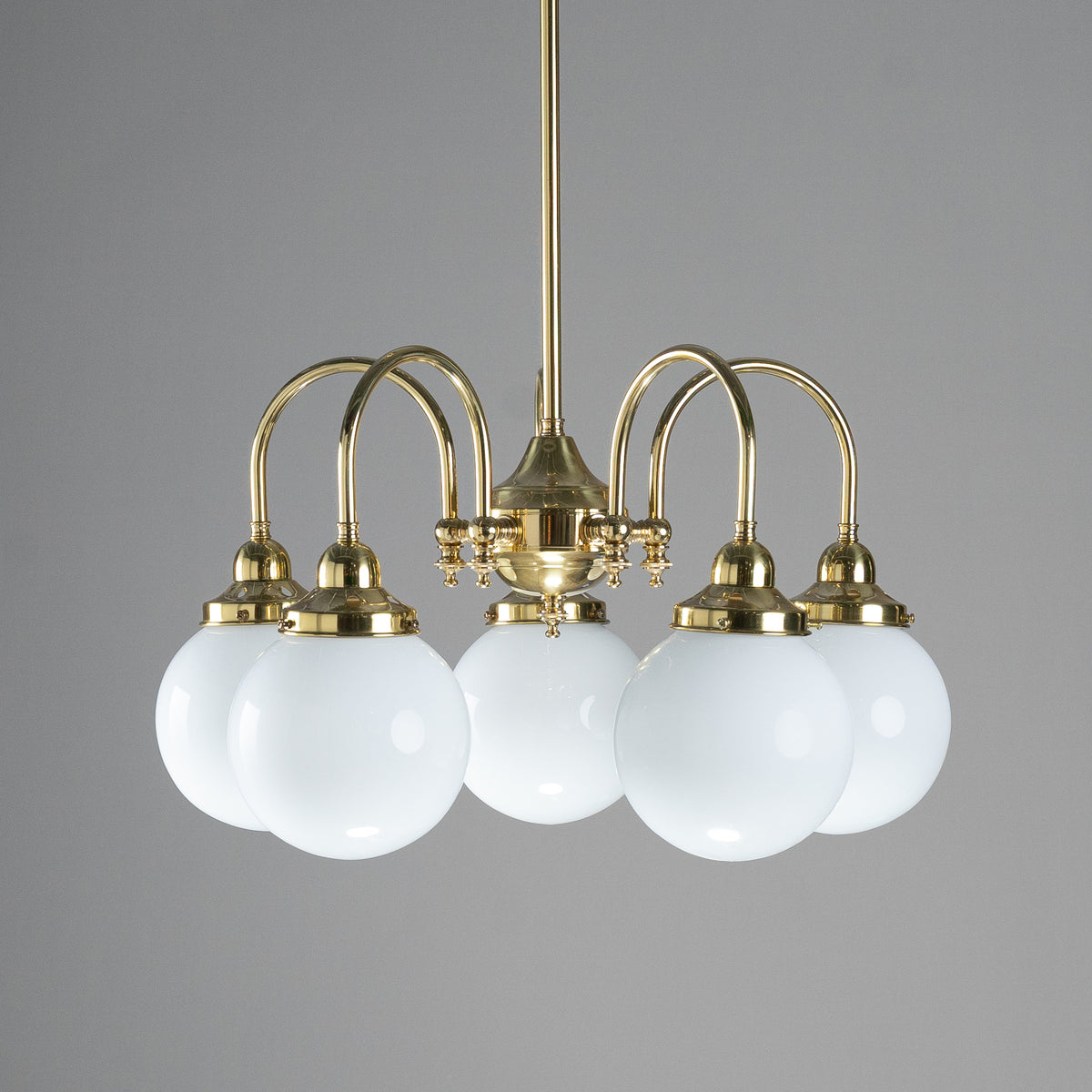 Luke 5Lt Pendant Arms Down 6" Spheres OG