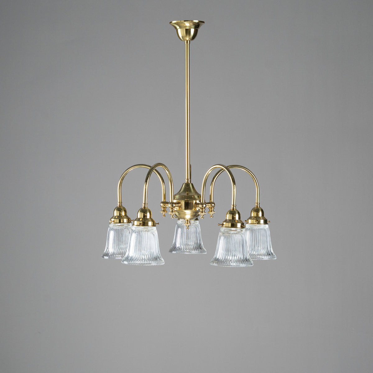 Luke 5 Light Pendant Arms Down Zipper 23 Clear Shades