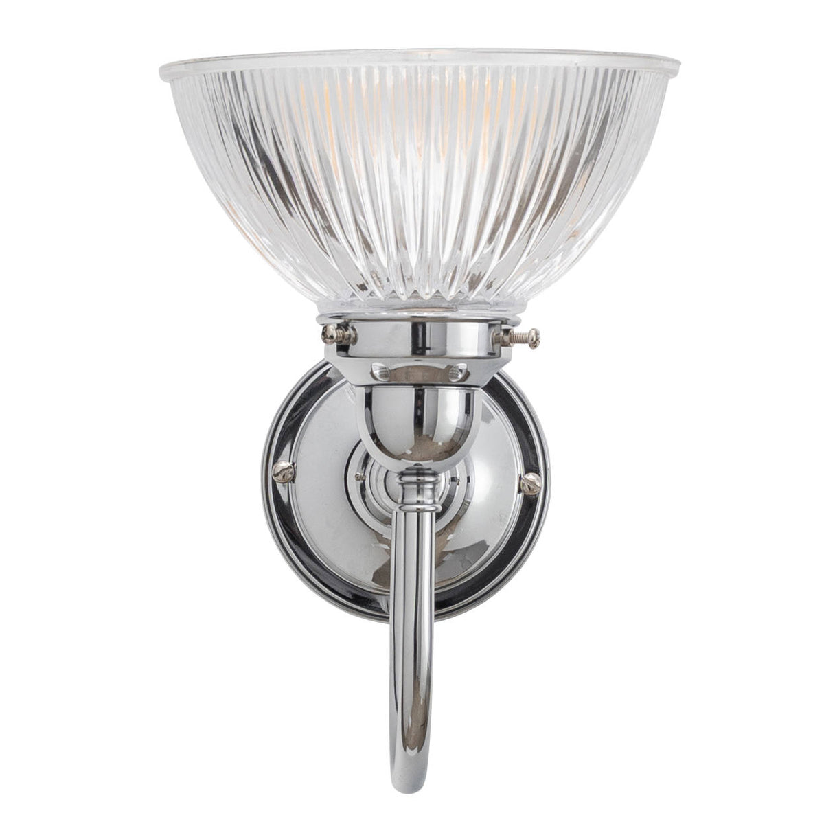 Loxton Chrome Wall Bracket & Claredon Clear Glass Shade