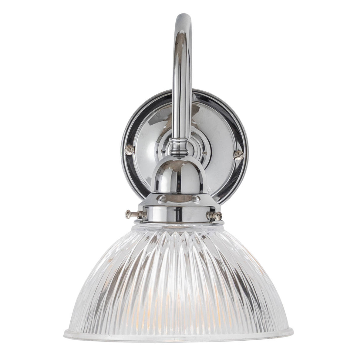 Loxton Chrome Wall Bracket & Claredon Clear Glass Shade