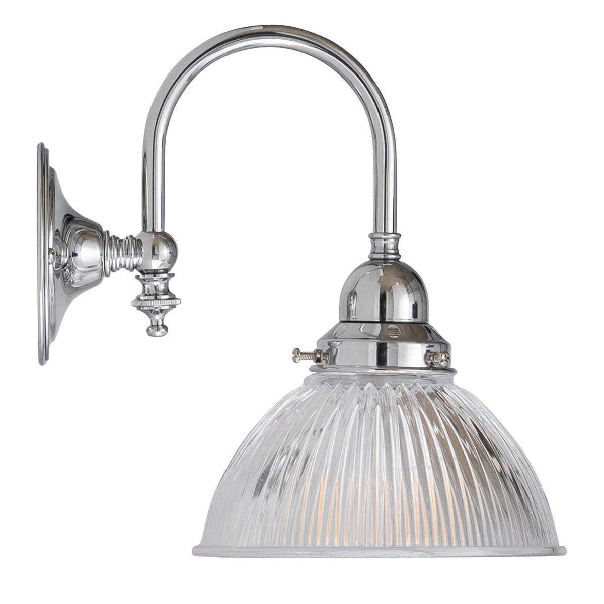 Loxton Chrome Wall Bracket & Claredon Clear Glass Shade