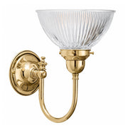 Loxton Polished Brass Wall Bracket & Claredon Clear Glass Shade