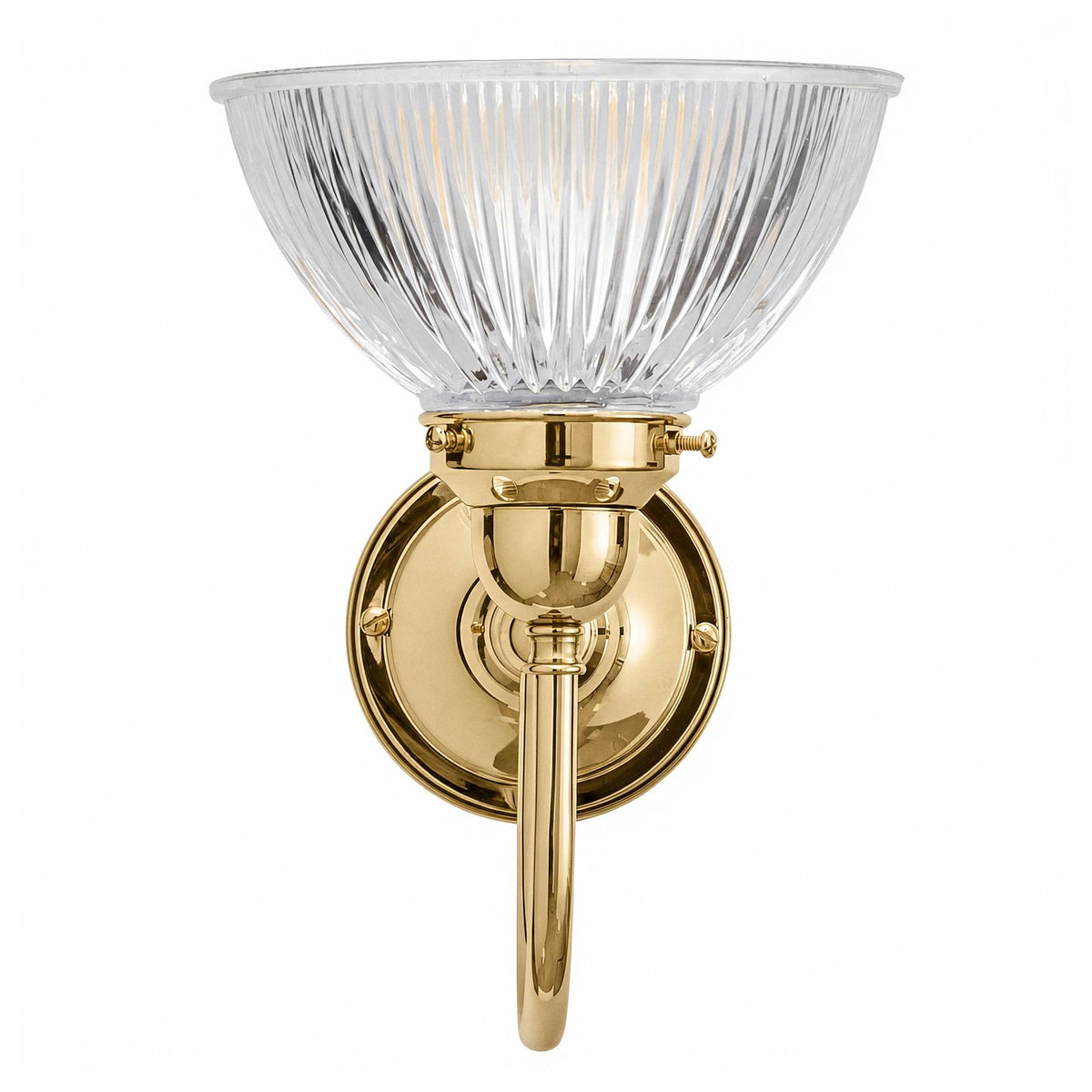 Loxton Polished Brass Wall Bracket & Claredon Clear Glass Shade