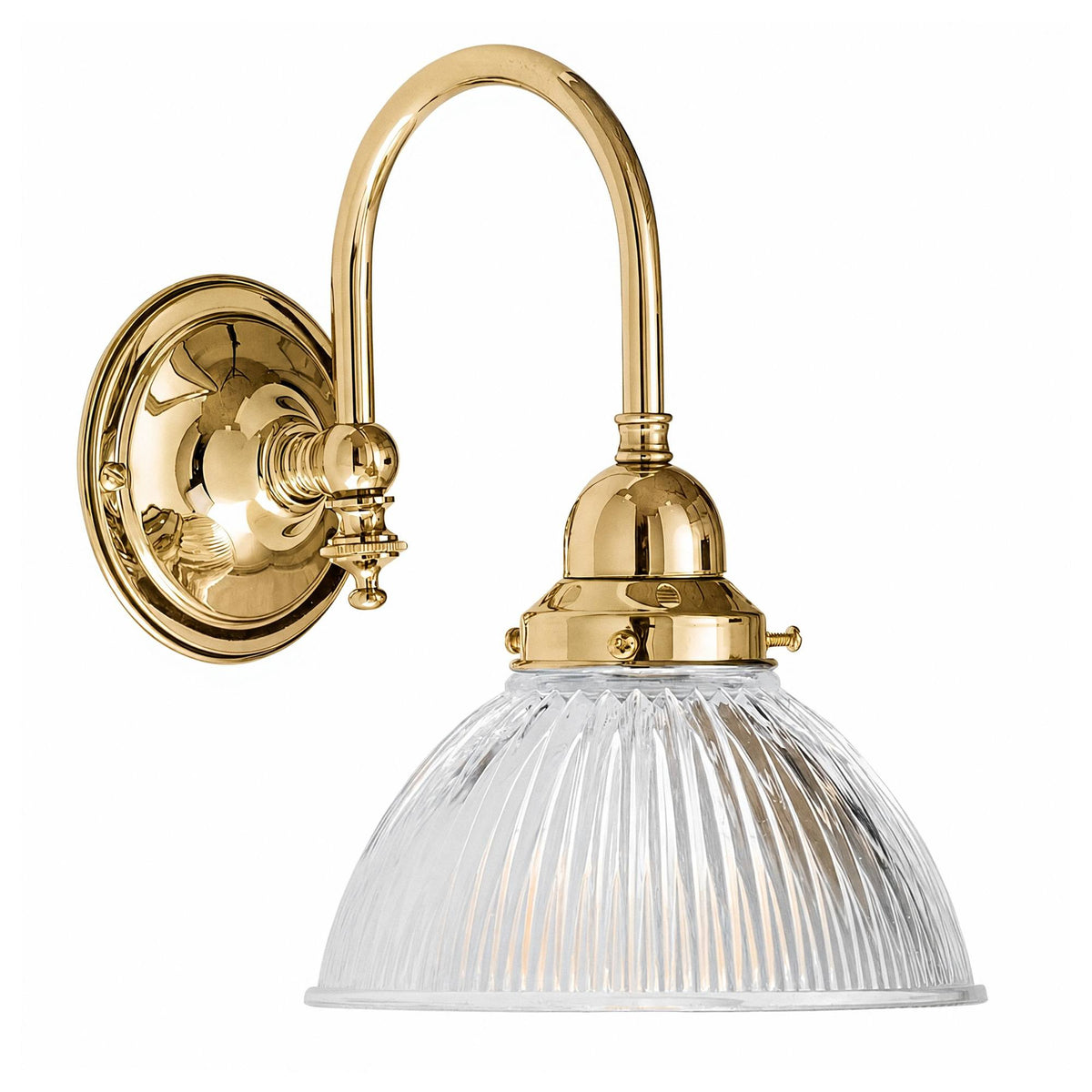 Loxton Polished Brass Wall Bracket & Claredon Clear Glass Shade