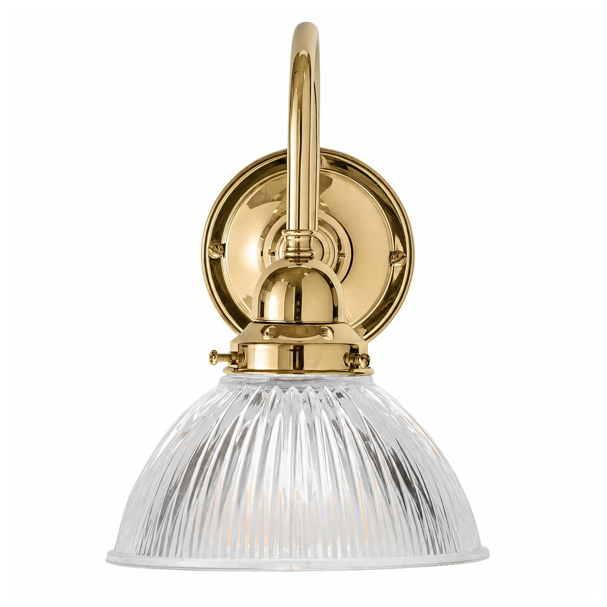 Loxton Polished Brass Wall Bracket & Claredon Clear Glass Shade