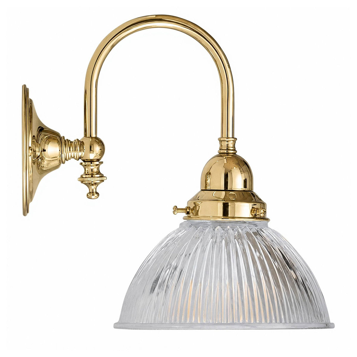 Loxton Polished Brass Wall Bracket & Claredon Clear Glass Shade