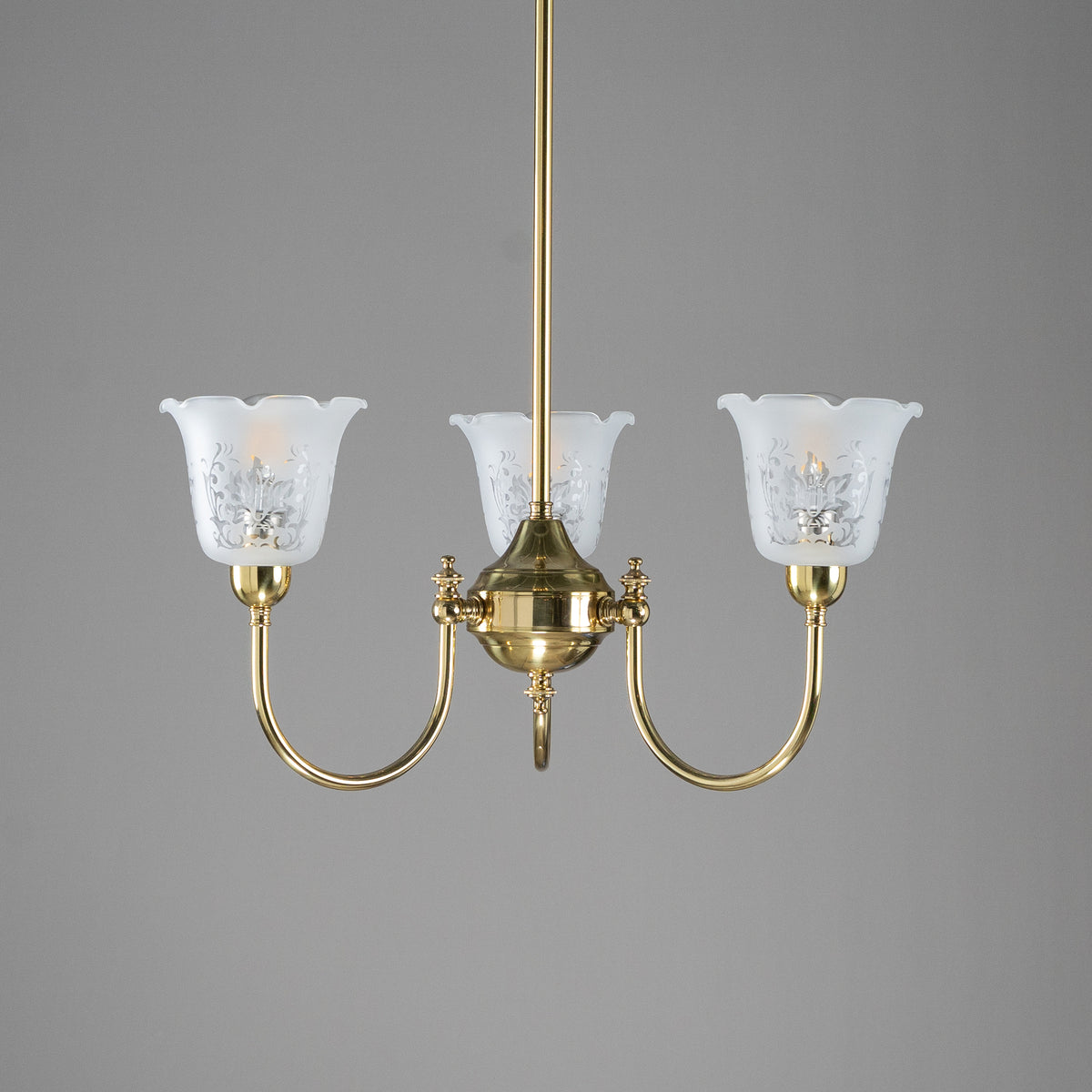 Luke 3 Light Pendant With 5008 Shades Arms Up