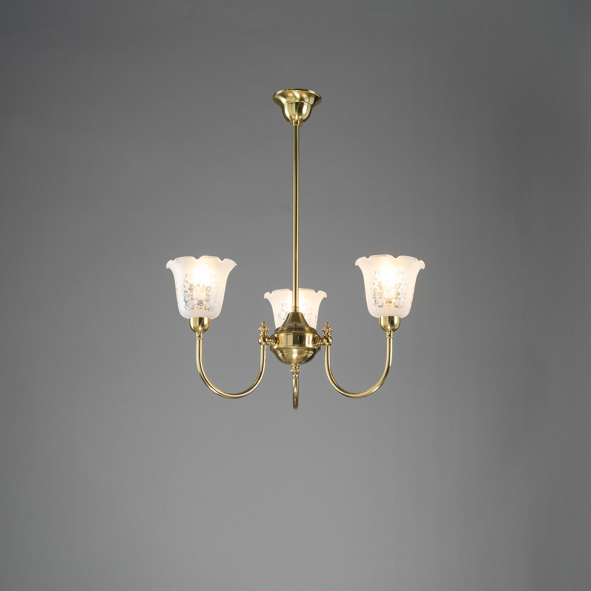 Luke 3 Light Pendant With 5008 Shades Arms Up