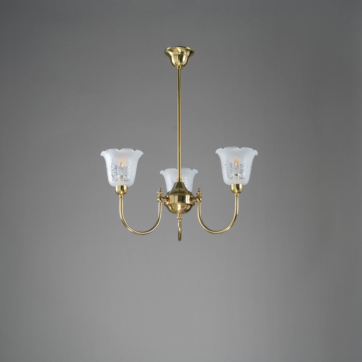 Luke 3 Light Pendant With 5008 Shades Arms Up