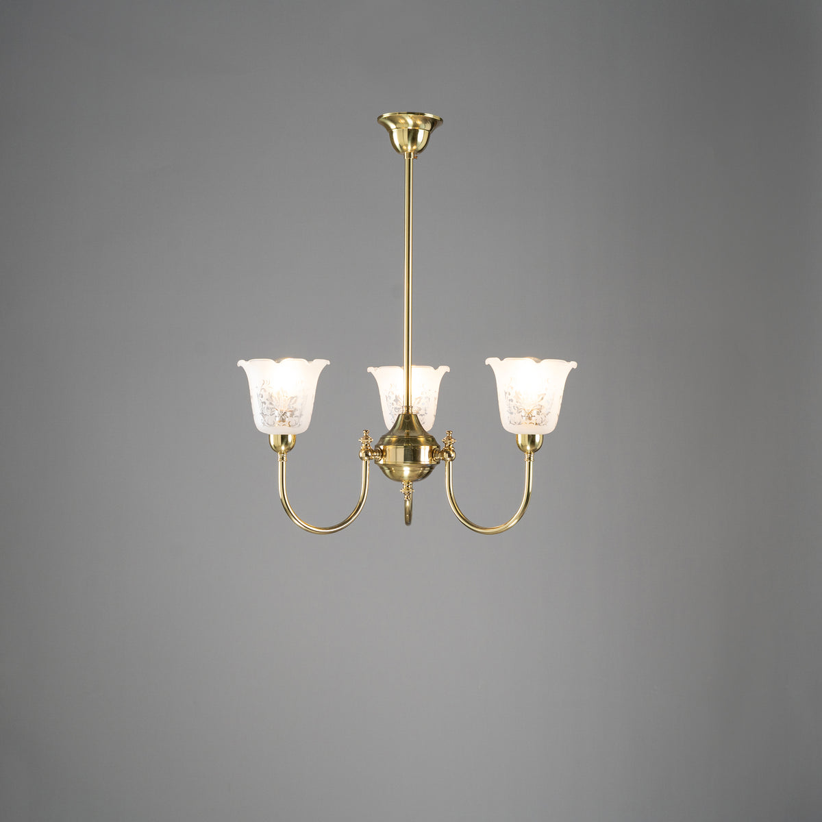 Luke 3 Light Pendant With 5008 Shades Arms Up