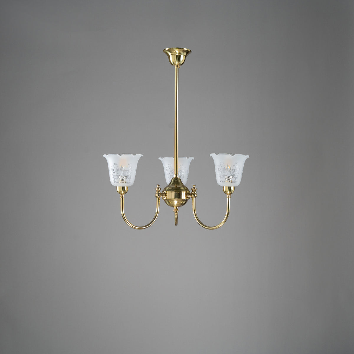 Luke 3 Light Pendant With 5008 Shades Arms Up