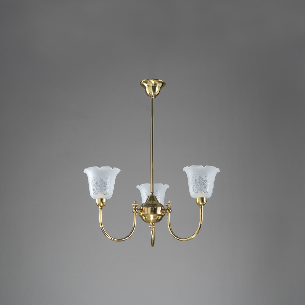 Luke 3 Light Pendant With 5008 Shades Arms Up