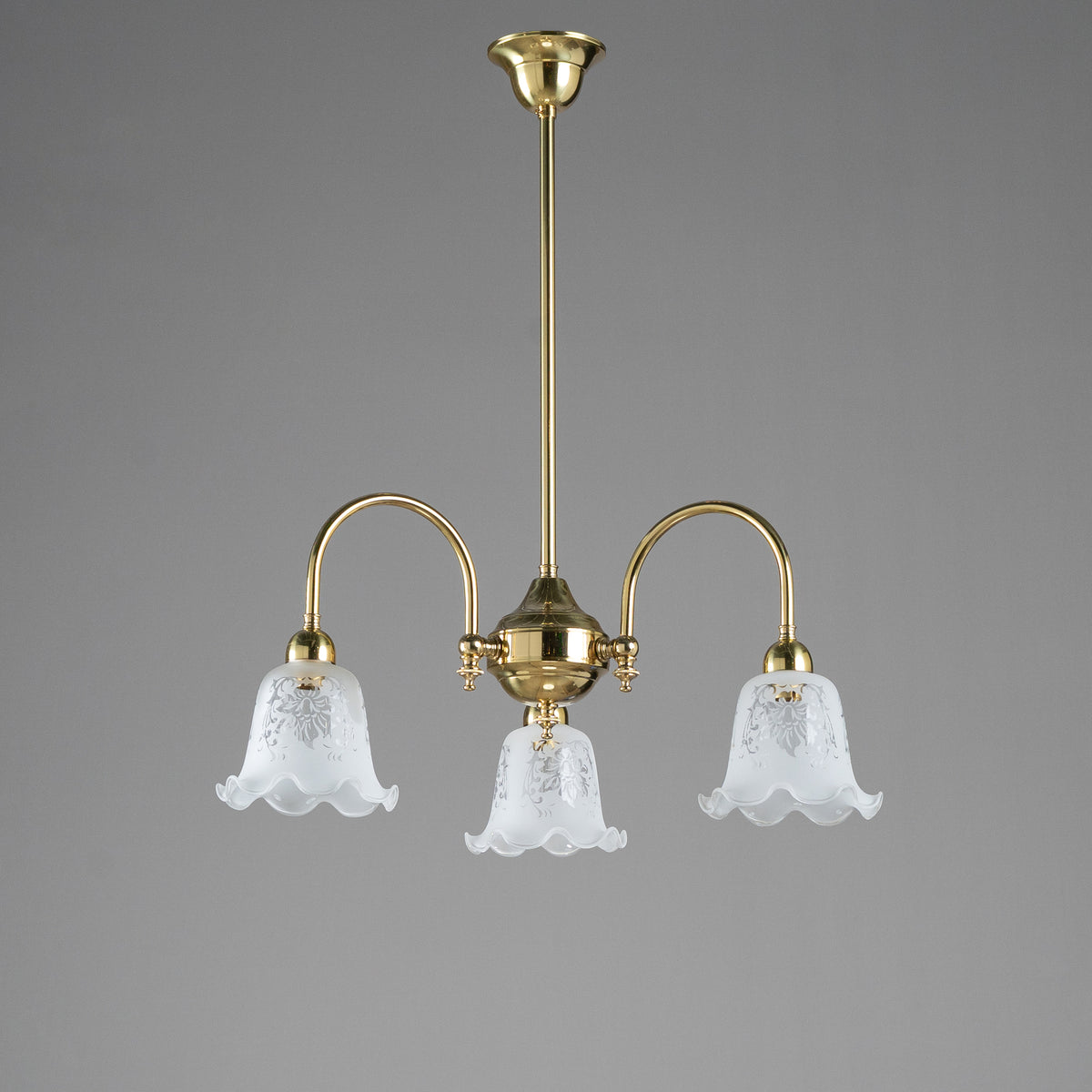 Luke 3 Light Pendant With 5008 Shades Arms Down