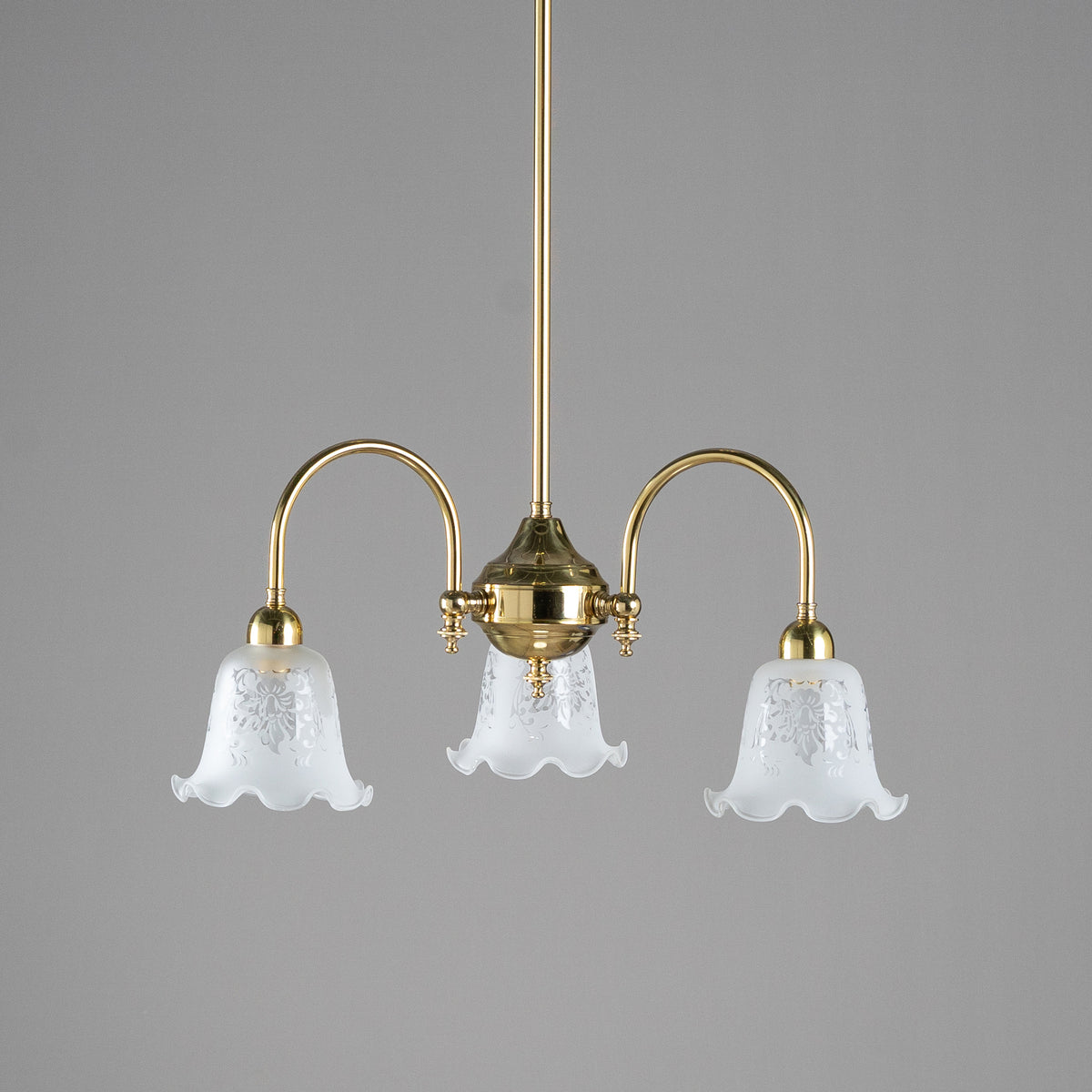 Luke 3 Light Pendant With 5008 Shades Arms Down