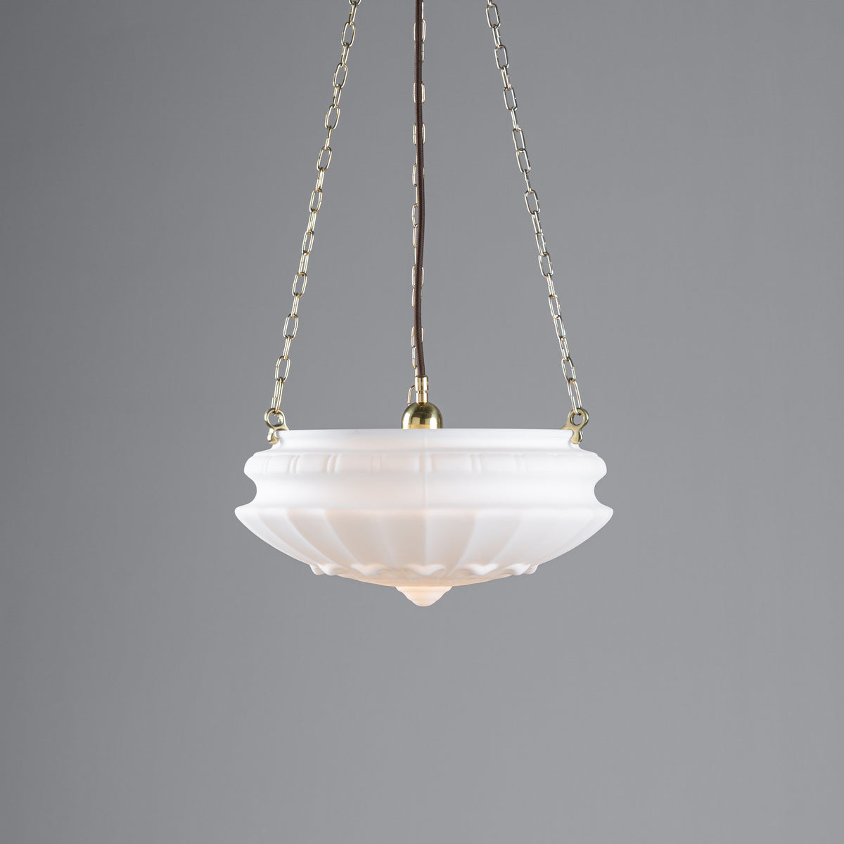 Chelsea 14" Shade on 3 Chain Suspension, Polished Brass