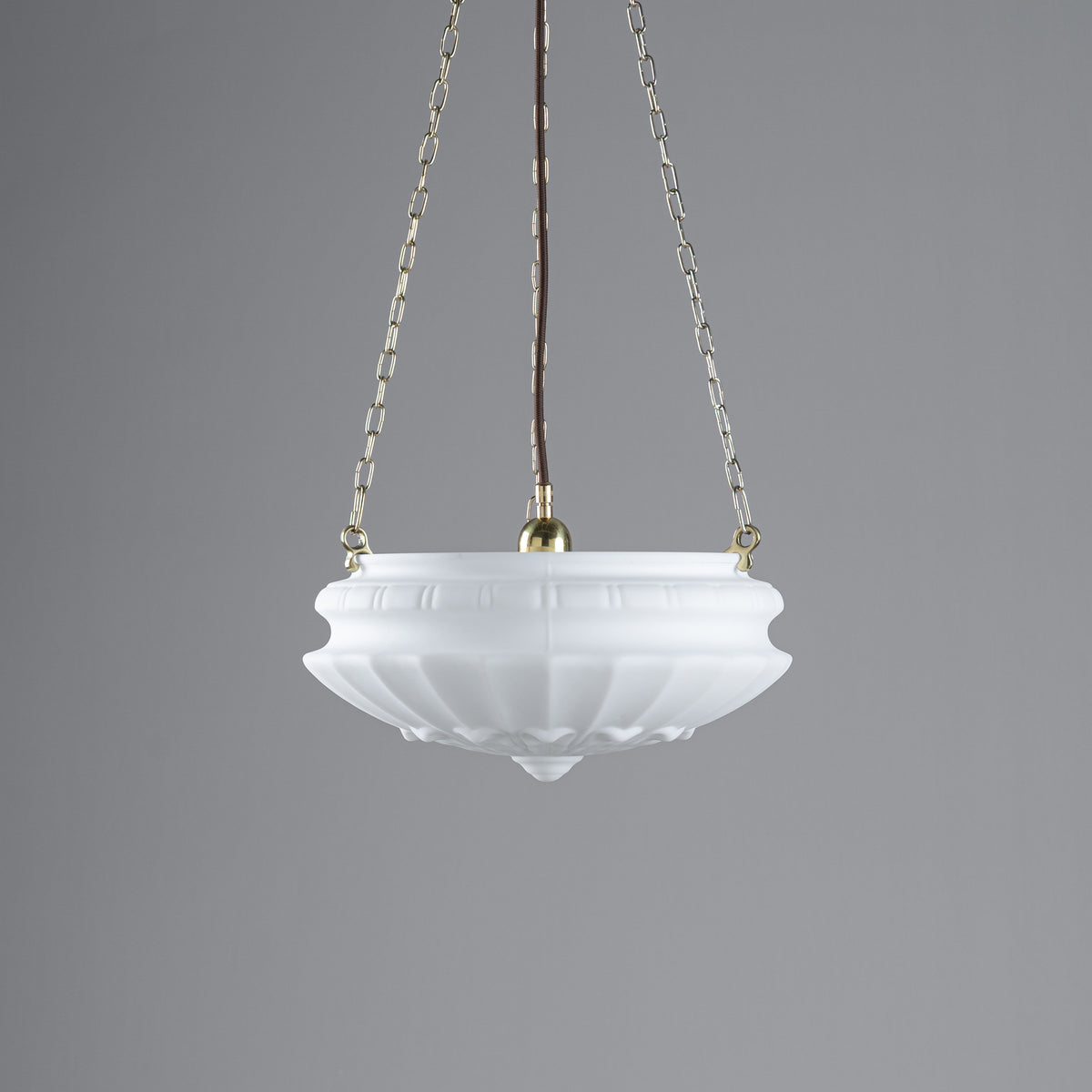 Chelsea 14" Shade on 3 Chain Suspension, Polished Brass