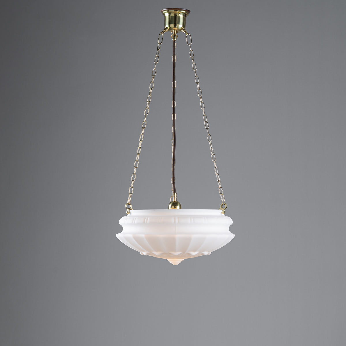 Chelsea 14" Shade on 3 Chain Suspension, Polished Brass