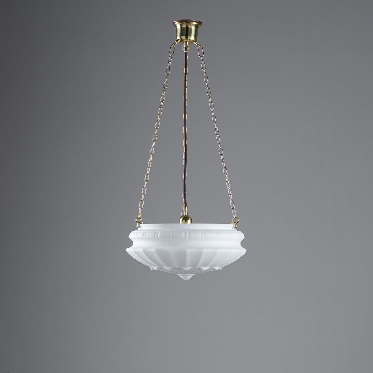 Chelsea 14" Shade on 3 Chain Suspension, Polished Brass