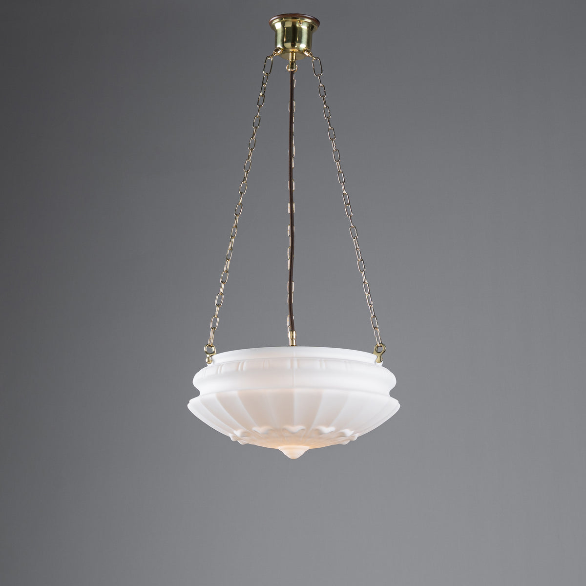Chelsea 14" Shade on 3 Chain Suspension, Polished Brass