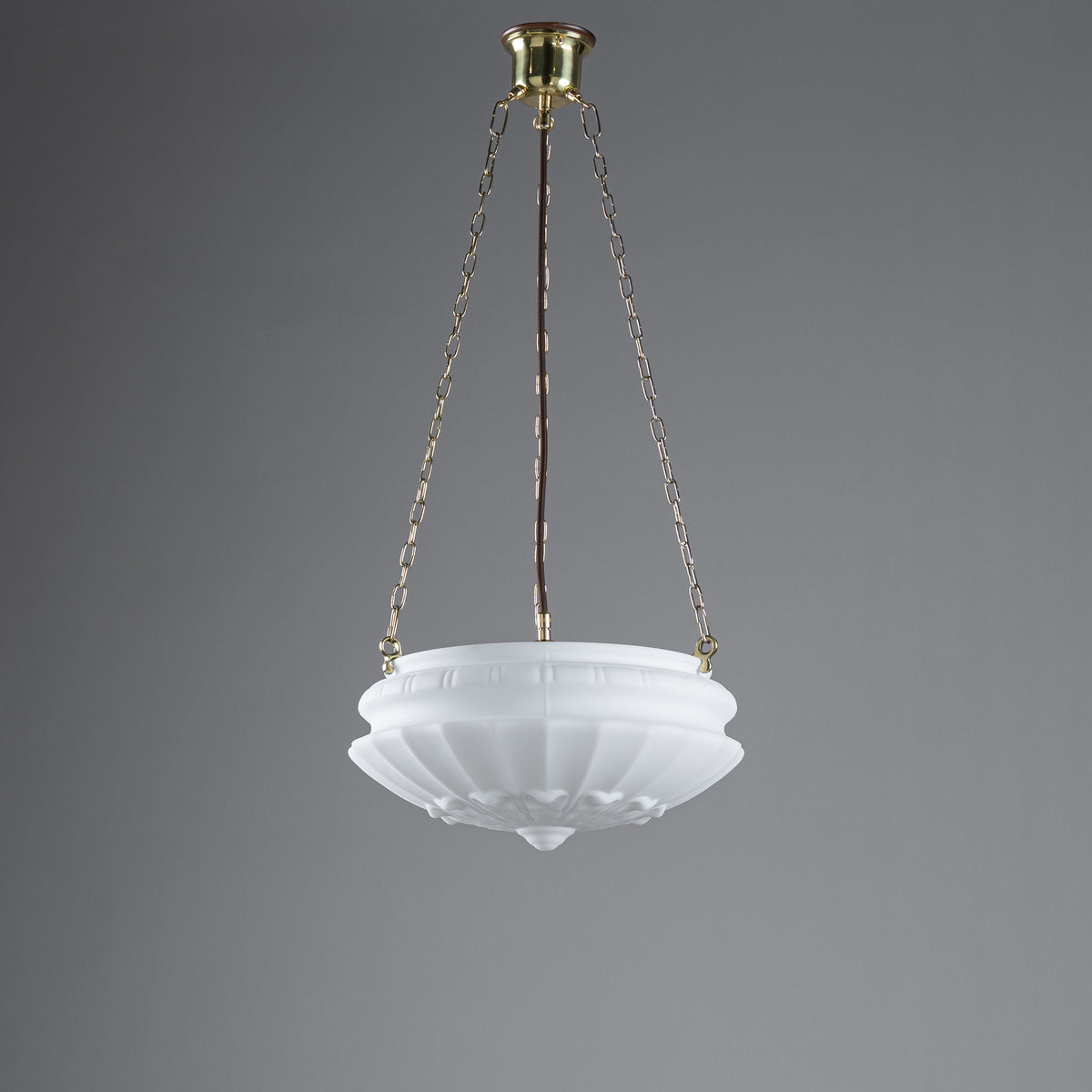 Chelsea 14" Shade on 3 Chain Suspension, Polished Brass