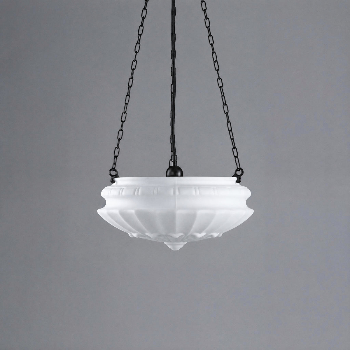 Chelsea 14" Shade on 3 Chain Suspension, Patina