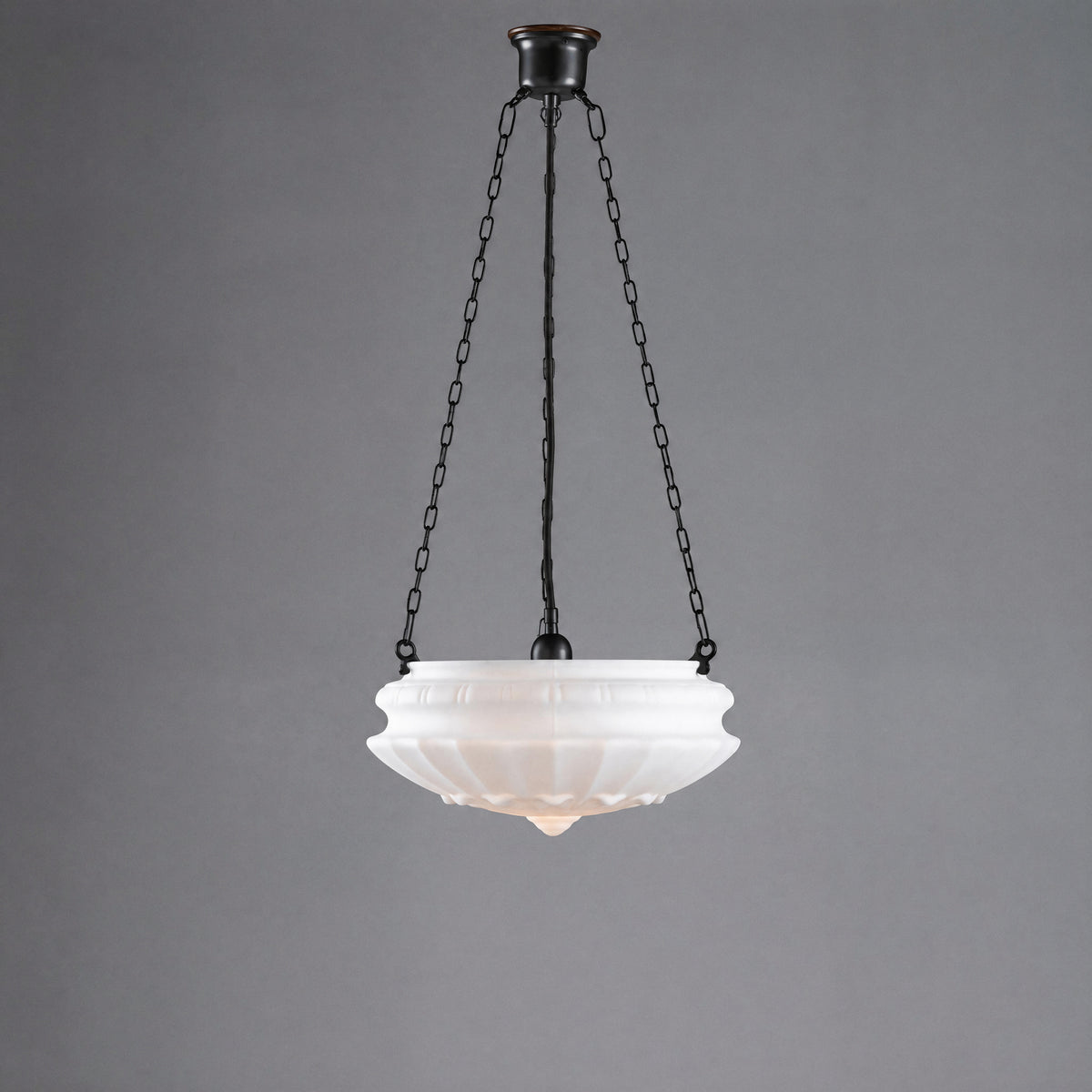 Chelsea 14" Shade on 3 Chain Suspension, Patina