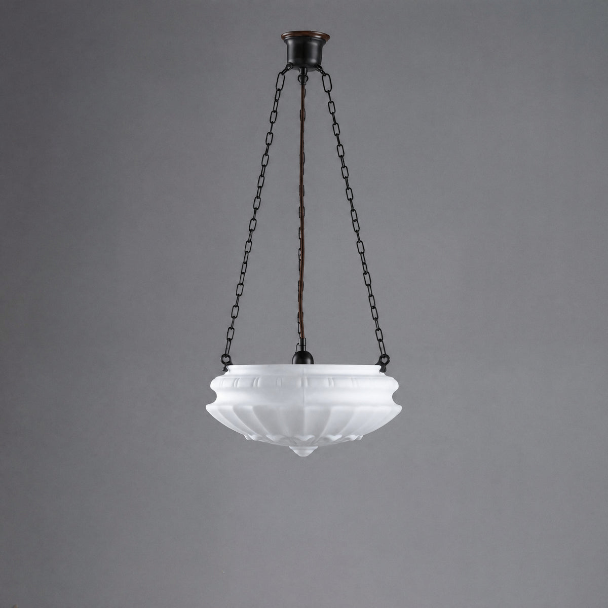 Chelsea 14" Shade on 3 Chain Suspension, Patina