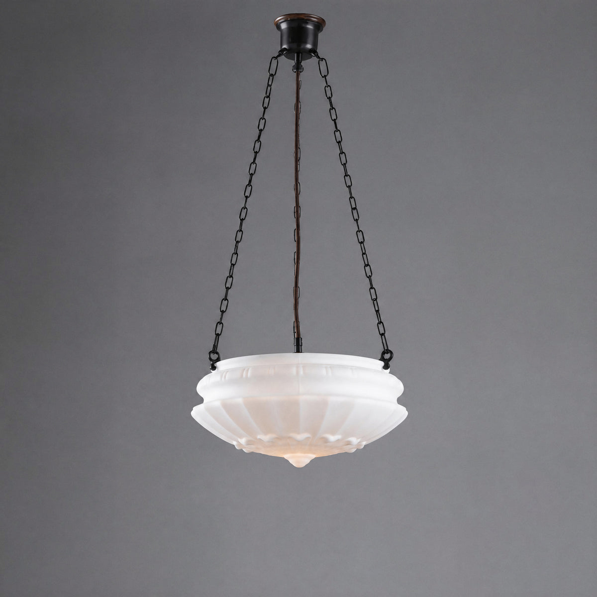Chelsea 14" Shade on 3 Chain Suspension, Patina