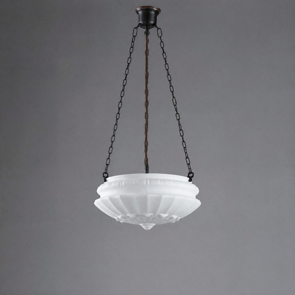 Chelsea 14" Shade on 3 Chain Suspension, Patina