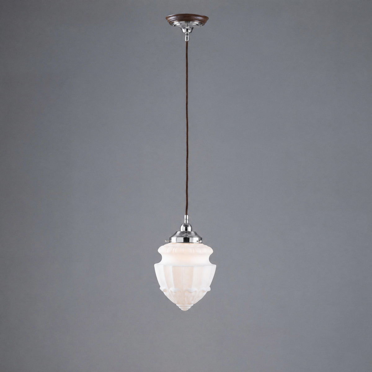 Chelsea 8" Shade Cloth Cord Suspension, Chrome