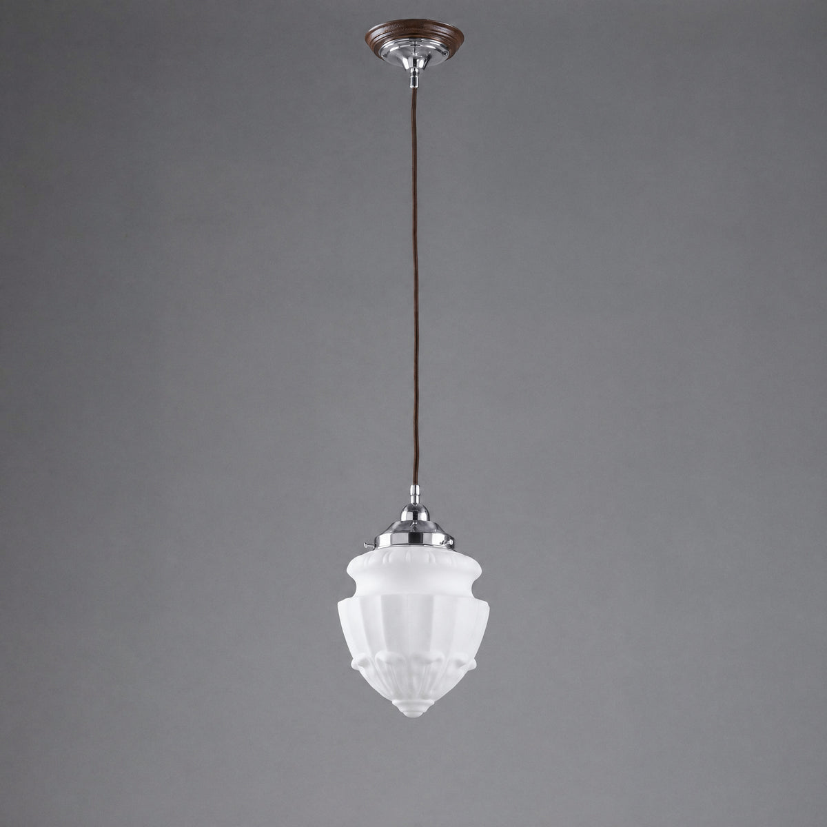Chelsea 8" Shade Cloth Cord Suspension, Chrome