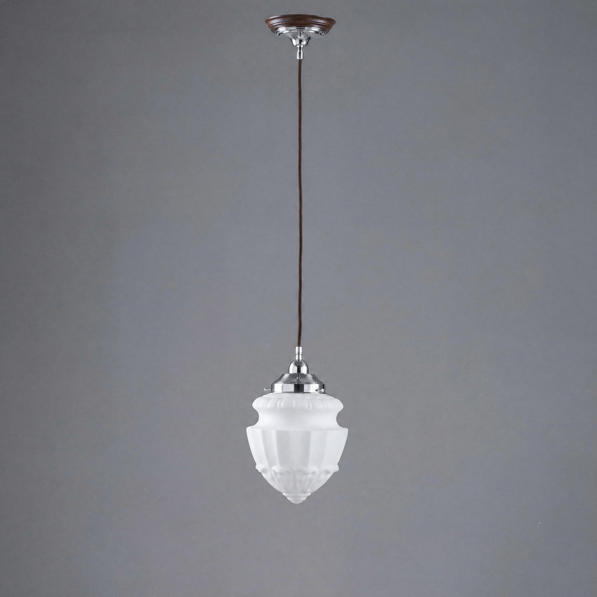 Chelsea 8" Shade Cloth Cord Suspension, Chrome