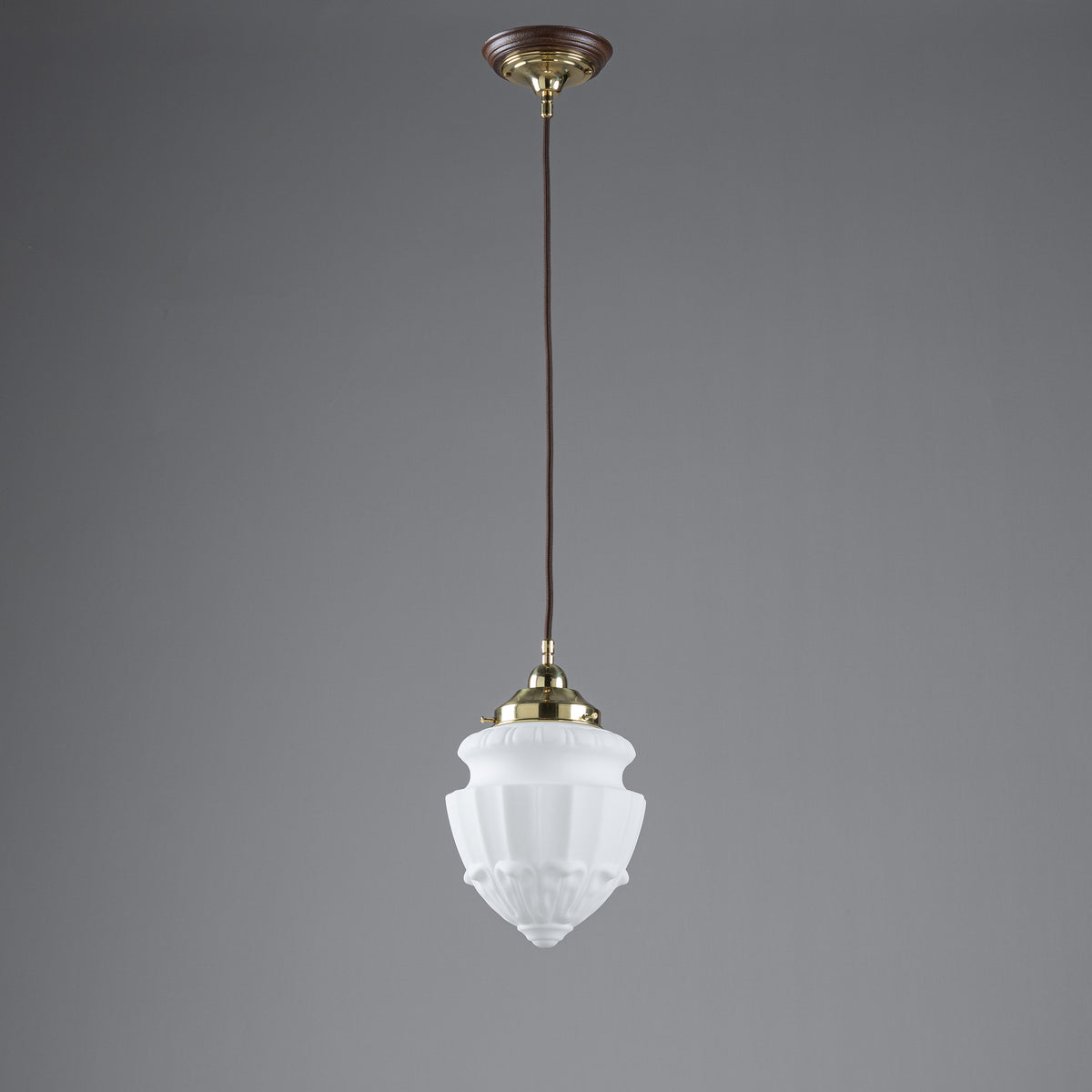 Chelsea 8" Shade Cloth Cord Suspension, Polished Brass