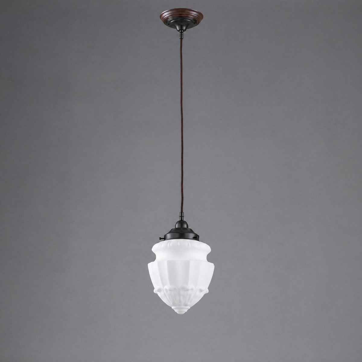 Chelsea 8" Shade Cloth Cord Suspension, Patina