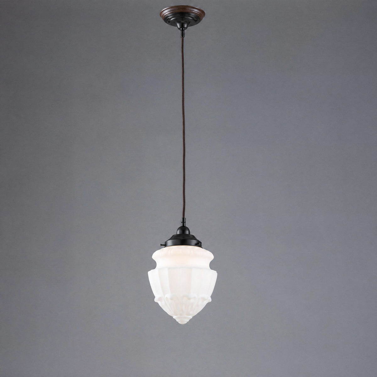 Chelsea 8" Shade Cloth Cord Suspension, Patina