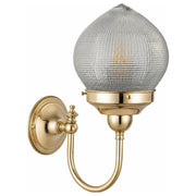 Teardrop Hallophane 6" on Loxton Wall Bracket, Polished Brass