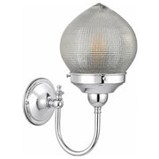 Teardrop Hallophane 6" on Loxton Wall Bracket, Chrome