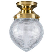 6" Teardrop Hallophane Batten Fix, Polished Brass