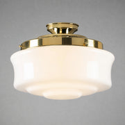 Elwood 12'' Opal Gloss Glass Batten Fix - Polished Brass